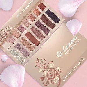 Lamora Beauty Exposed Nude 16 Vibrant Nude Shades Eyeshadow Palette Set